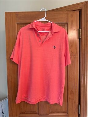 Ocean Current Men's Coral Polo with Marlin Logo